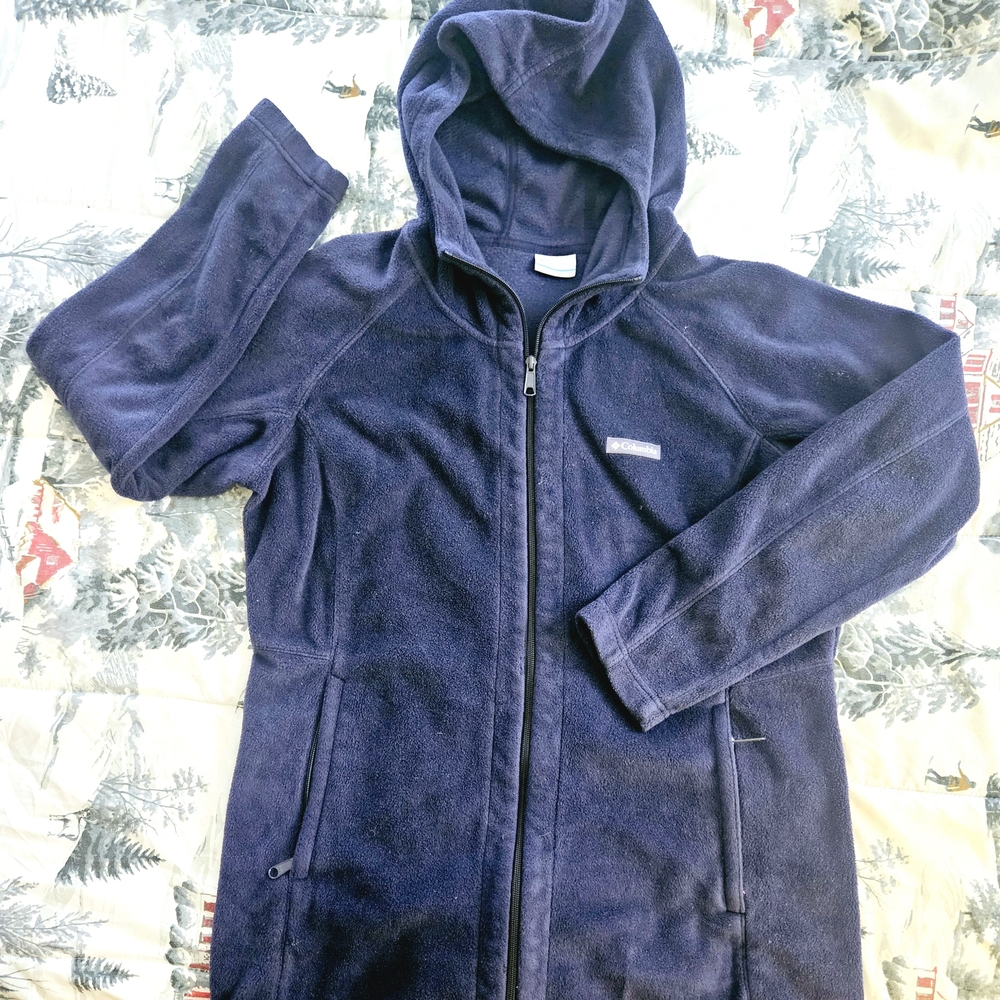 Columbia Womens Plus XXL Benton Springs II Long Fleece Jacket Hoodie Nocturnal